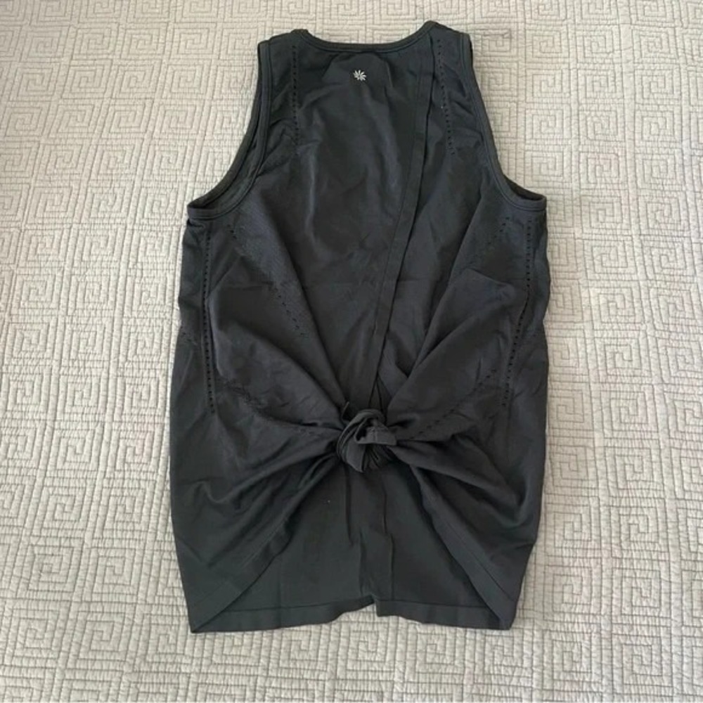 ATHLETA Foothill Gray Seamless Breathable Workout Tank with Optional Tie Back S - Picture 5 of 12